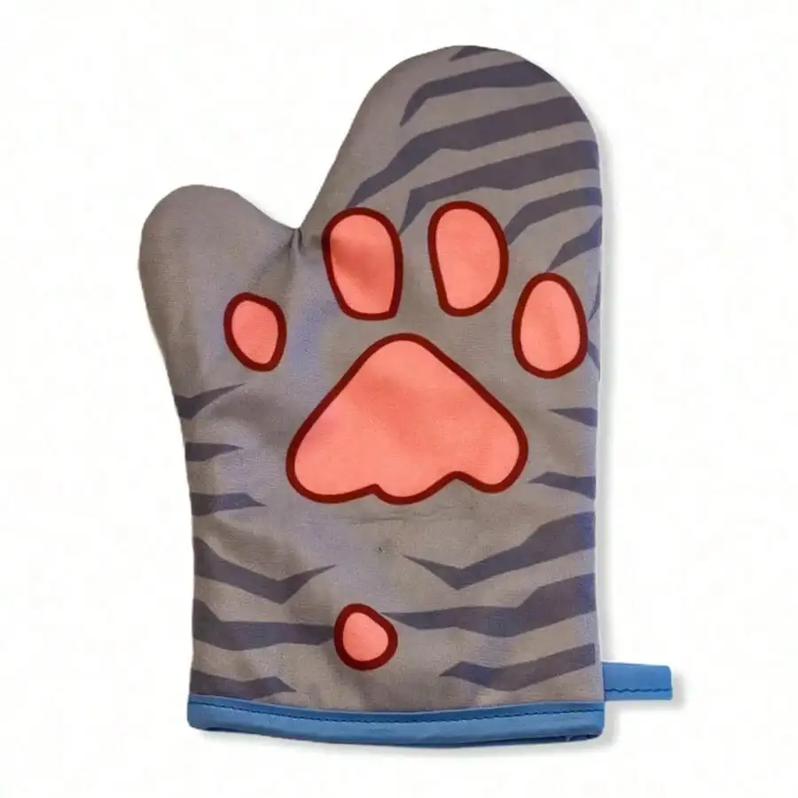 

Cat Paw Oven Mitt Funny Pet Kitten Animal Lover Graphic Baking Glove Funny Graphic Kitchenware Bakeware