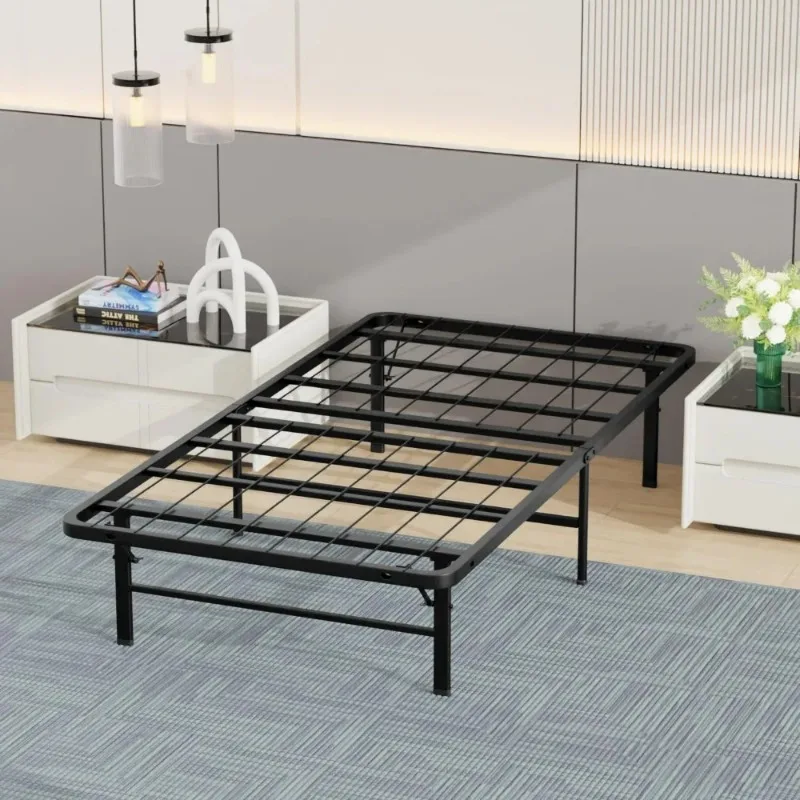 Base de Cama Plegable Doble BestMassage, Estructura Metálica Resistente, Láminas de Acero, 6 Patas, Sin Necesidad de Somier, Fácil Montaje, Almacenamiento Debajo de la Cama, Para el Hogar