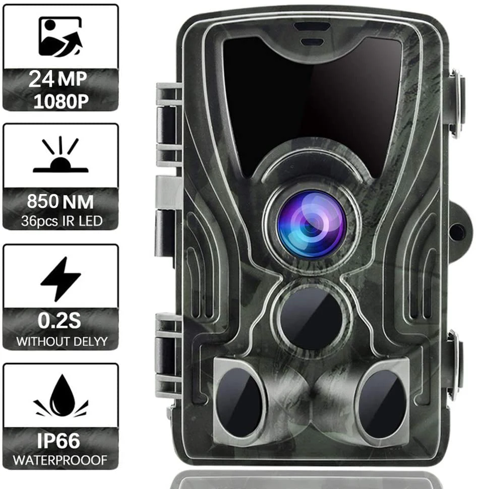 

Wildlife Hunting Trail Camera, Night Vision, Infrared Wild Cameras, Wireless Photo Traps, Tracking Surveillance, HC801A, 1080P,