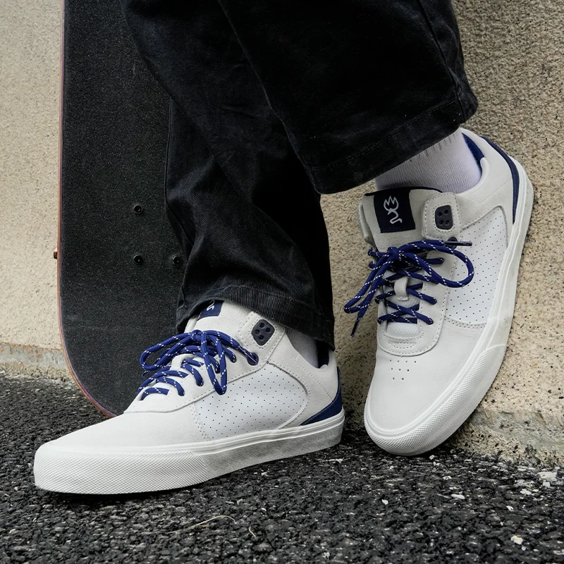 Joiints Blue&White Pebbled Cowhide Male Origina Sneakers Man Trend 2024 Shock-Absording Shoes Soft Rubber Outside