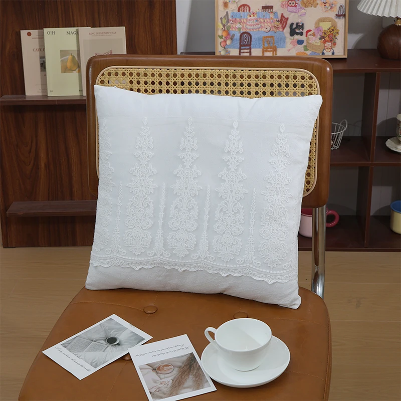 Home Textiles Usa - 白い枕カバー、ヨーロピアンラッフルレース枕カバー、豪華な枕カバー、プリンセスウェディングホームテキスタイル、スイートな枕カバー