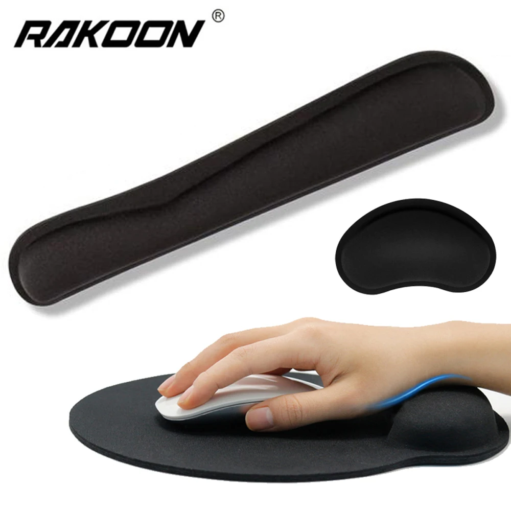 New Wrist Rest Mouse Pad Memory Foam Superfine Fibre Wrist Rest Pad Ergonomic Mousepad for Typist Office Gaming PC Laptop