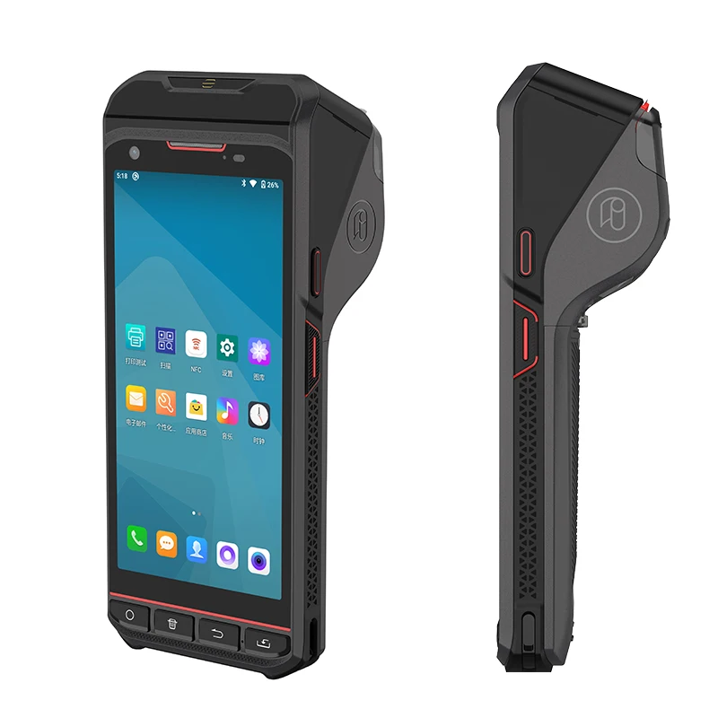 Android 10 Touch Screen PDA Scanner Bar Code Keypad Portable Industrial Rugged Pda With Lable Printer