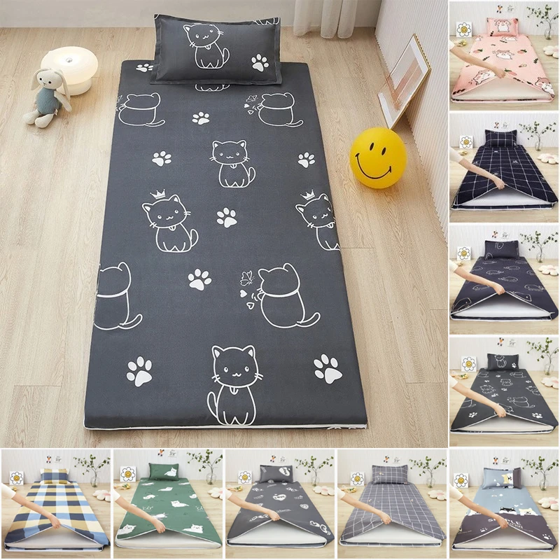 

Cartoon Printed All-around Zipper Mattress Encasement Air-Permeable Machine Washable Dorm Single Bed Cover for School Students