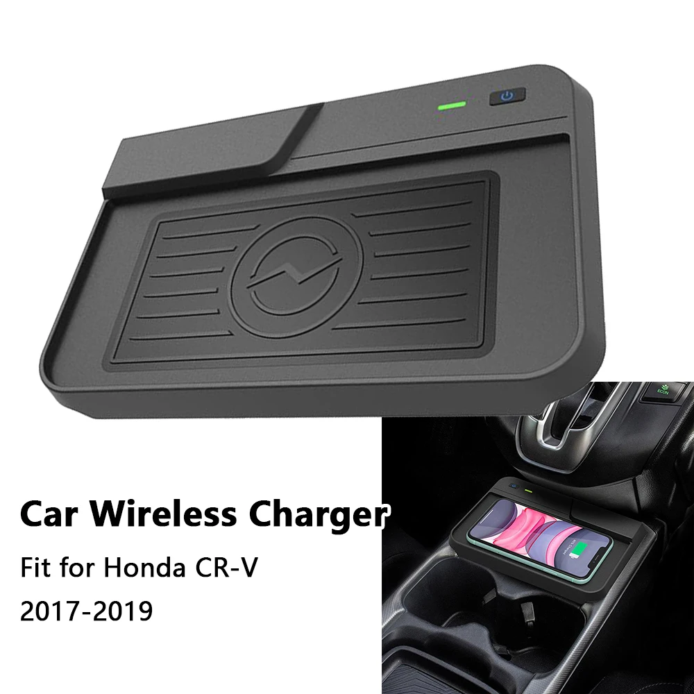 

Car Phone Wireless Charging Pad For Honda CR-V CRV 5 5th Gen 2017~2019 Fast Charging Plate Panel Station Interior Accessories