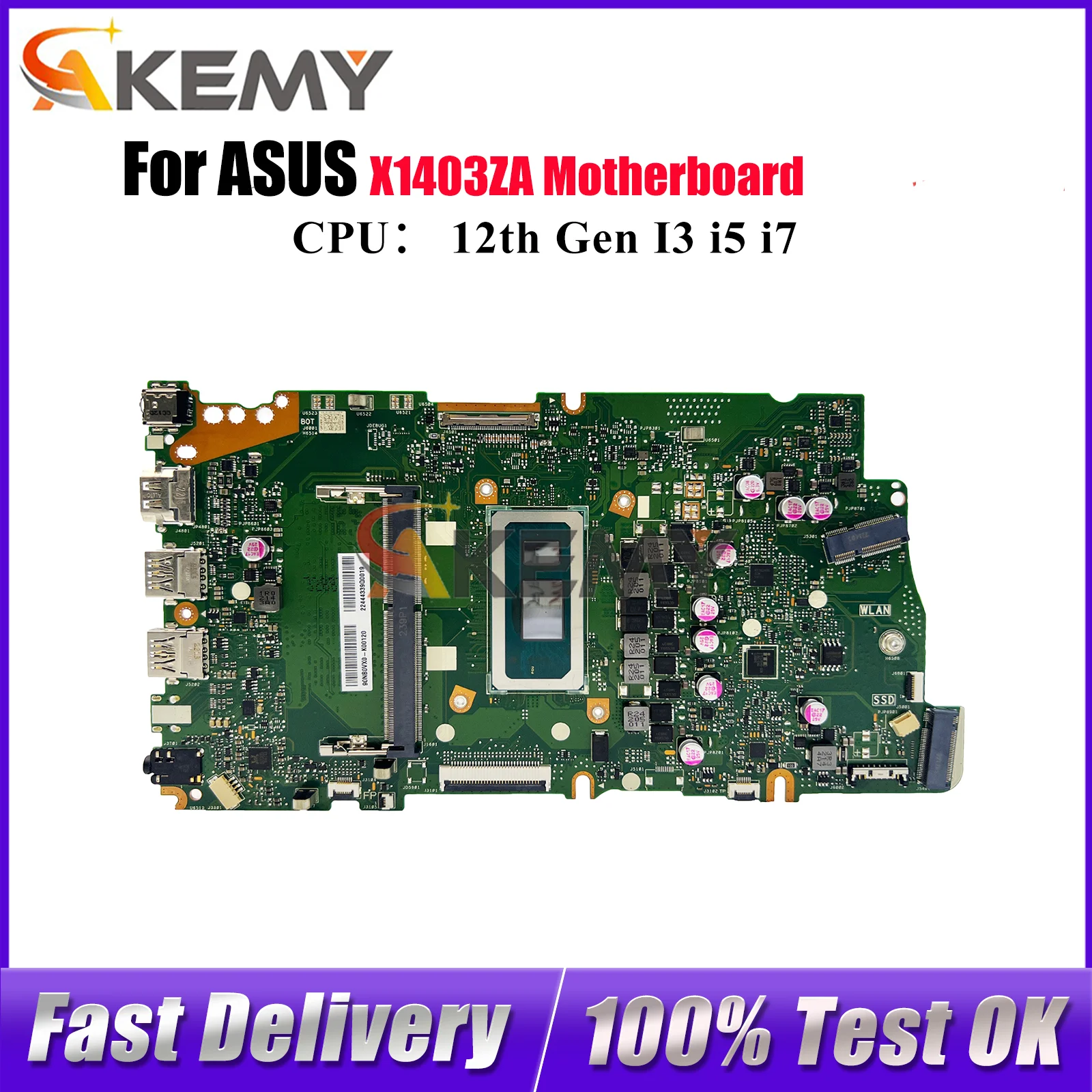

X1403ZA Материнская плата для ноутбука ASUS VivoBook X1403Z X1403ZA Материнская плата для ноутбука с 12-го поколения I3 i5 i7 100% тестирование ОК быстрая доставка