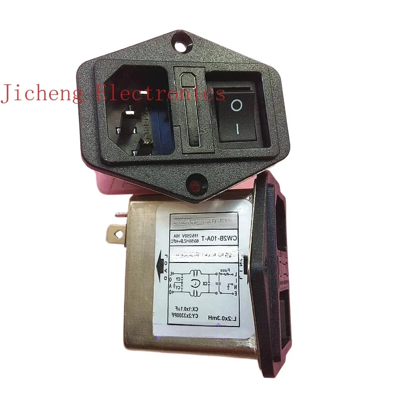 10 قطعة مقبس 3 في 1 مع تأمين التبديل مرشح إمداد الطاقة EMI CW2B-10A-T