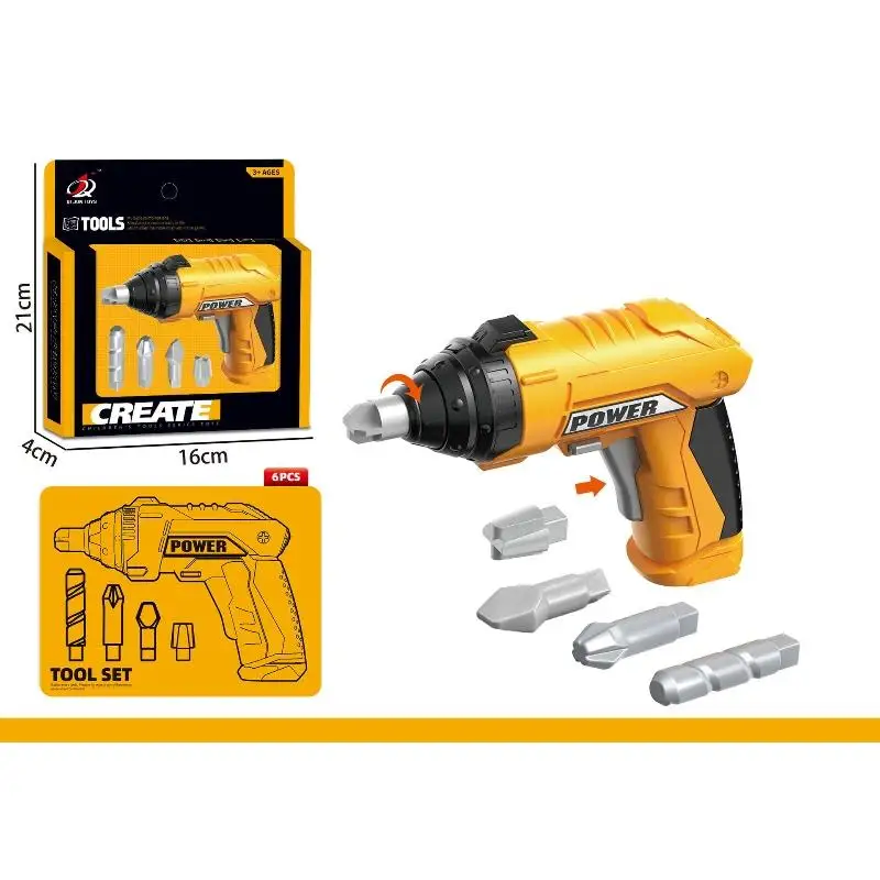Set di utensili per trapano elettrico divertente ed educativo per bambini con suoni e azione realistici