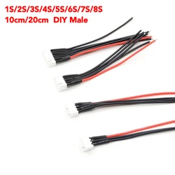 XH2.54 밸런스드 충전 남성 플러그 1S 2S 3S 4S 5S 6S 7S 8S 항공기 모델 리튬 배터리 RC 밸런스 충전기 22AWG 20cm