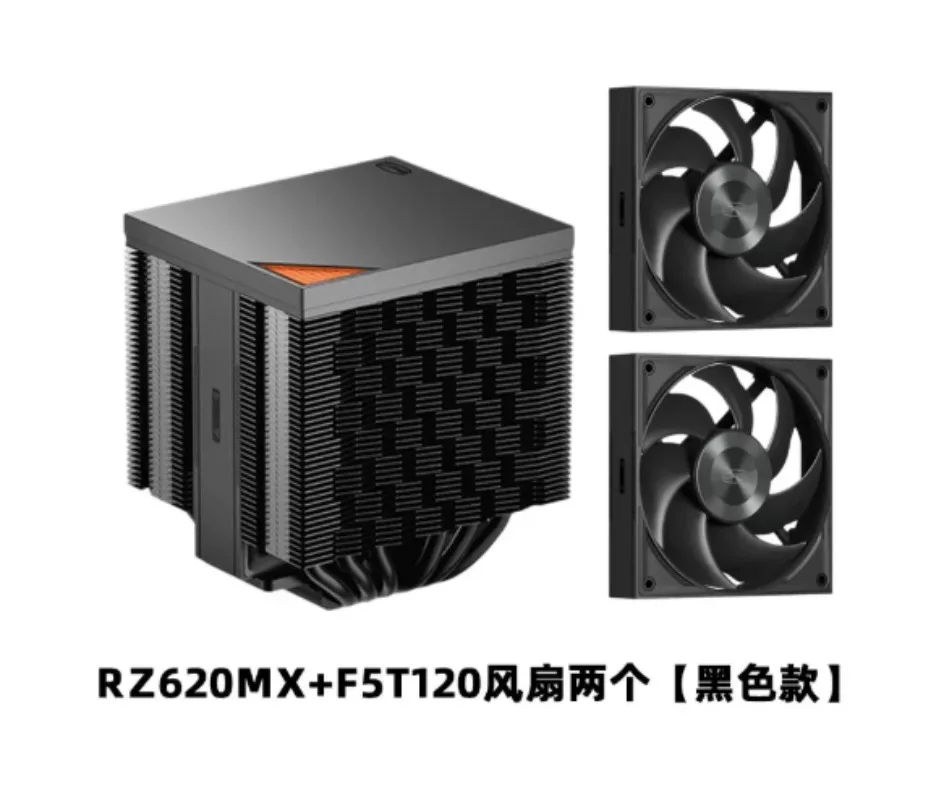 For RZ620MX CPU Cooler, Mini Dual Tower 6 Heat Pipe Silent Fan Integrated High Performance Air Cooling PC CPU Radiator