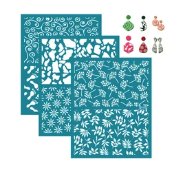12x16cm Silk Screen Stencils for Polymer Clay Reusable Silkscreen Print Kit Mesh Stencils Transfer DIY Crafts Printing Jewelry