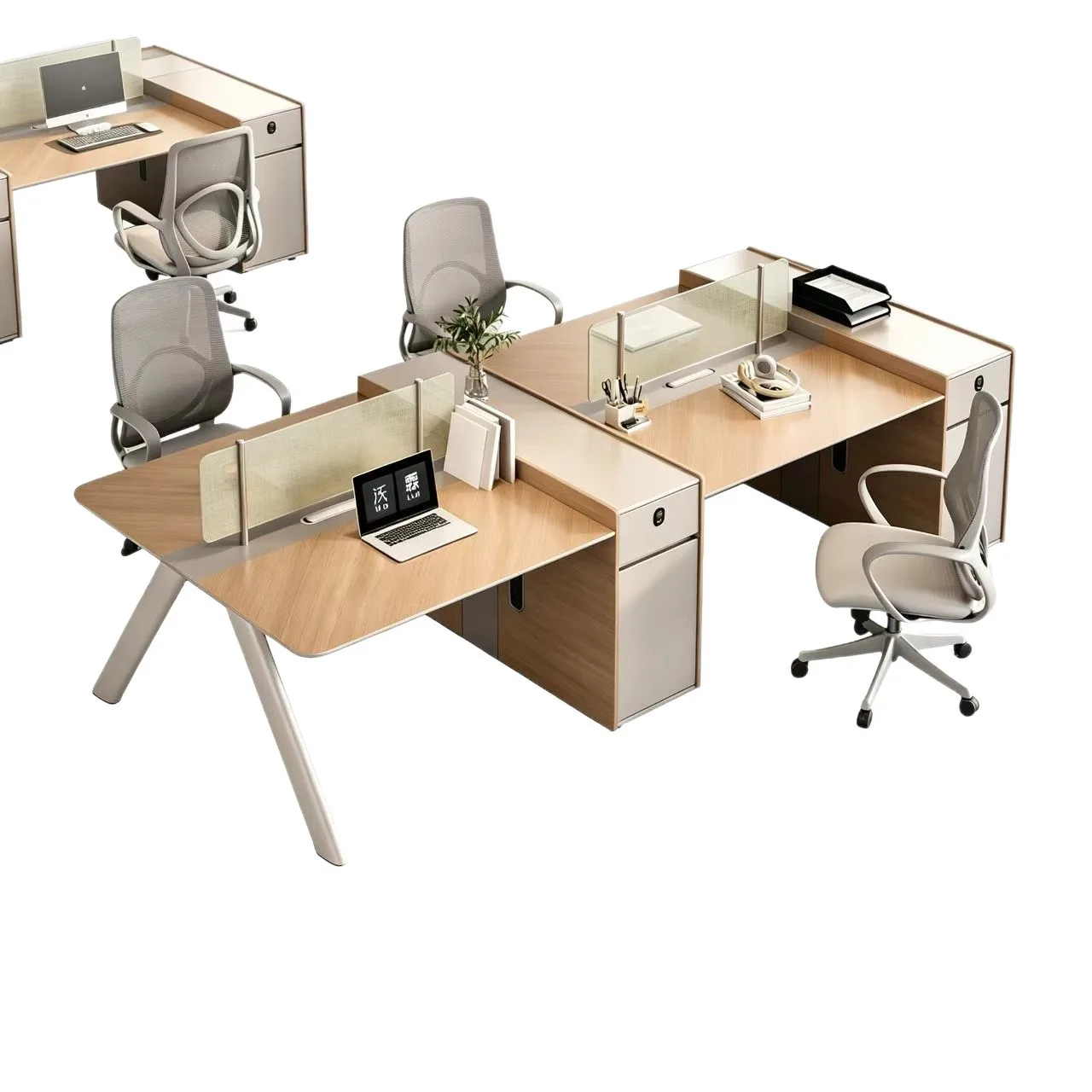 YJQ staff desk simple modern multi-person station screen card seat office computer desk