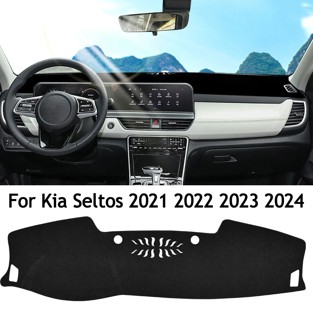 

Pop For Kia Seltos 2021 2022 2023 2024 Dashboard Cover Pad Anti-sun Anti-Slip Mat Sunshade Dashmat Carpet Car Accessories