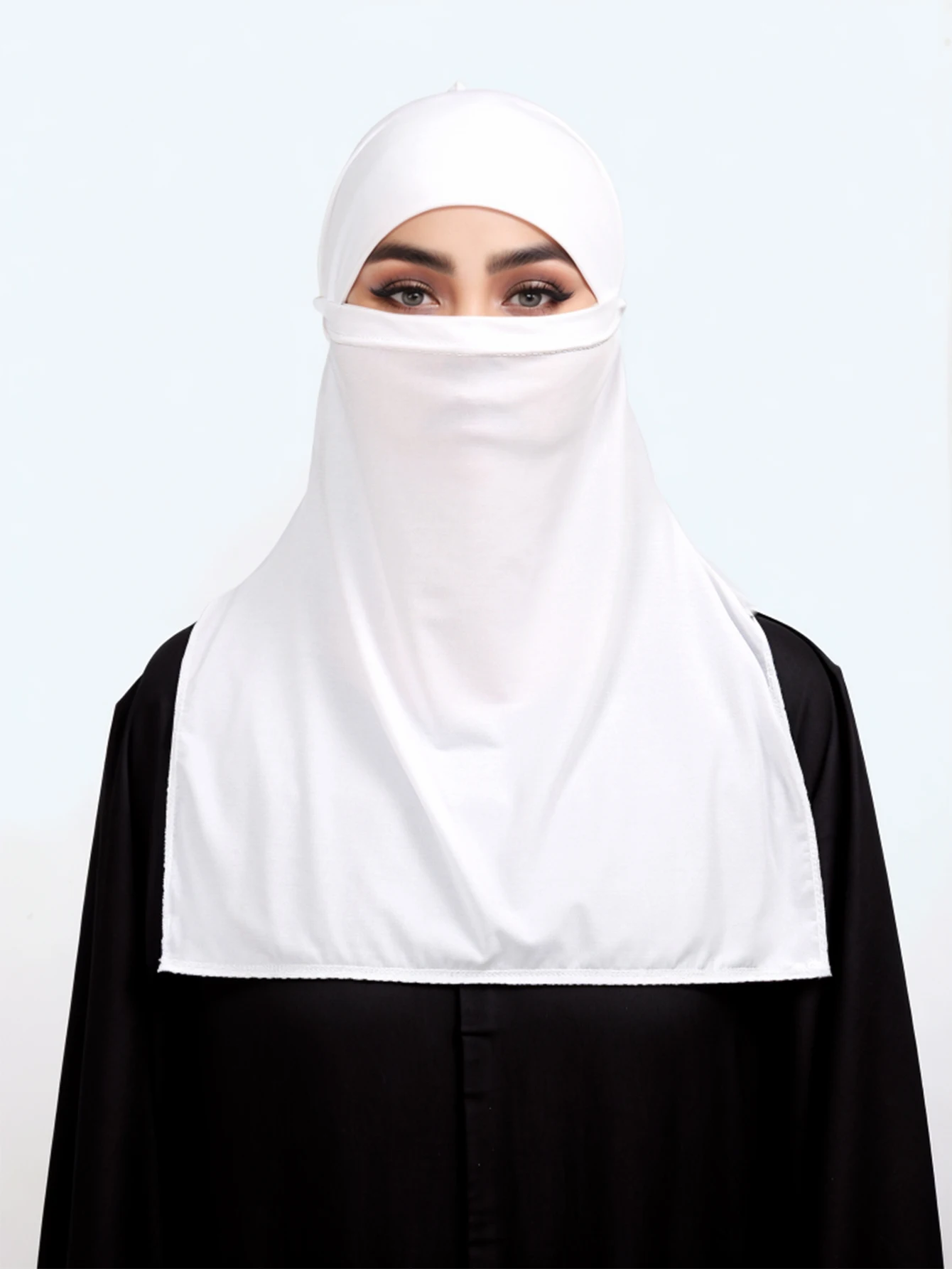 Hijab Cristal Instantâneo de Cânhamo para Mulheres, Capa Facial, Guarda Lenço, Máscara Protetora Solar, Cor Simples, Unisex, Verão, 54x40cm