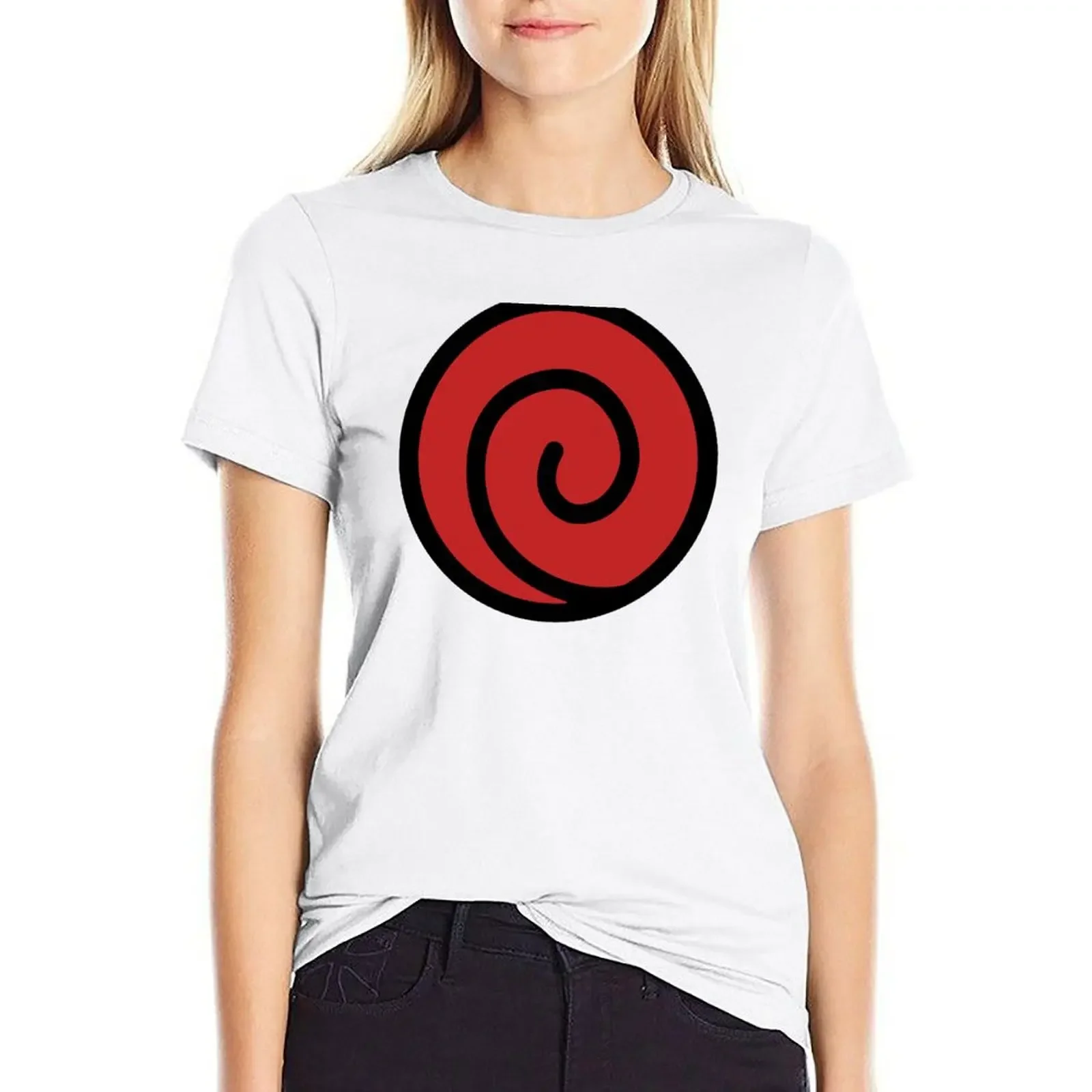 Spiral Clan Crest T-shirt anime clothes cute tops lady clothes t shirt dress Women