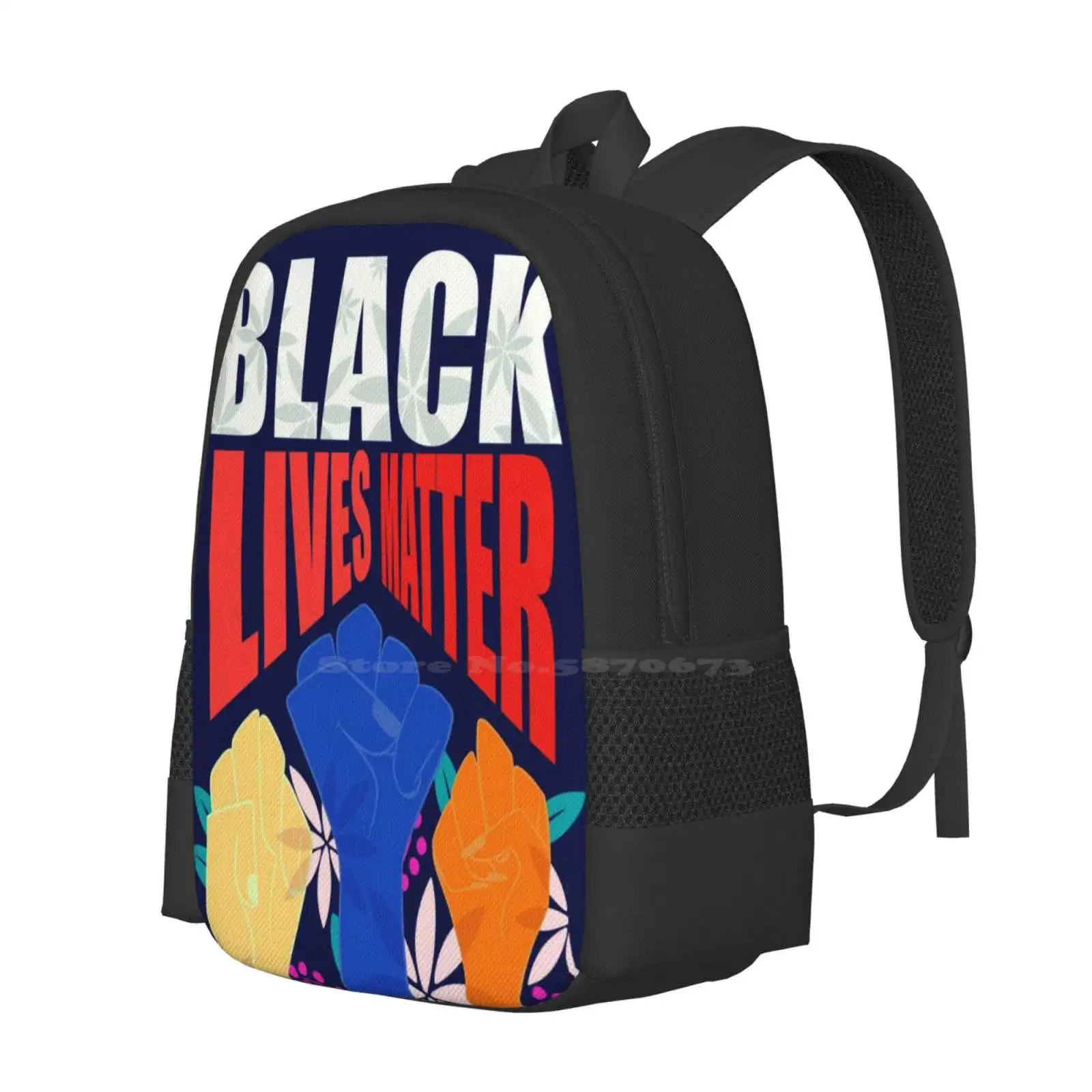 Black Lives Matter ( 4 Of 5 ) Pattern Design Laptop Travel School Bags Awareness Black Lives Matter Donate Donations Charity