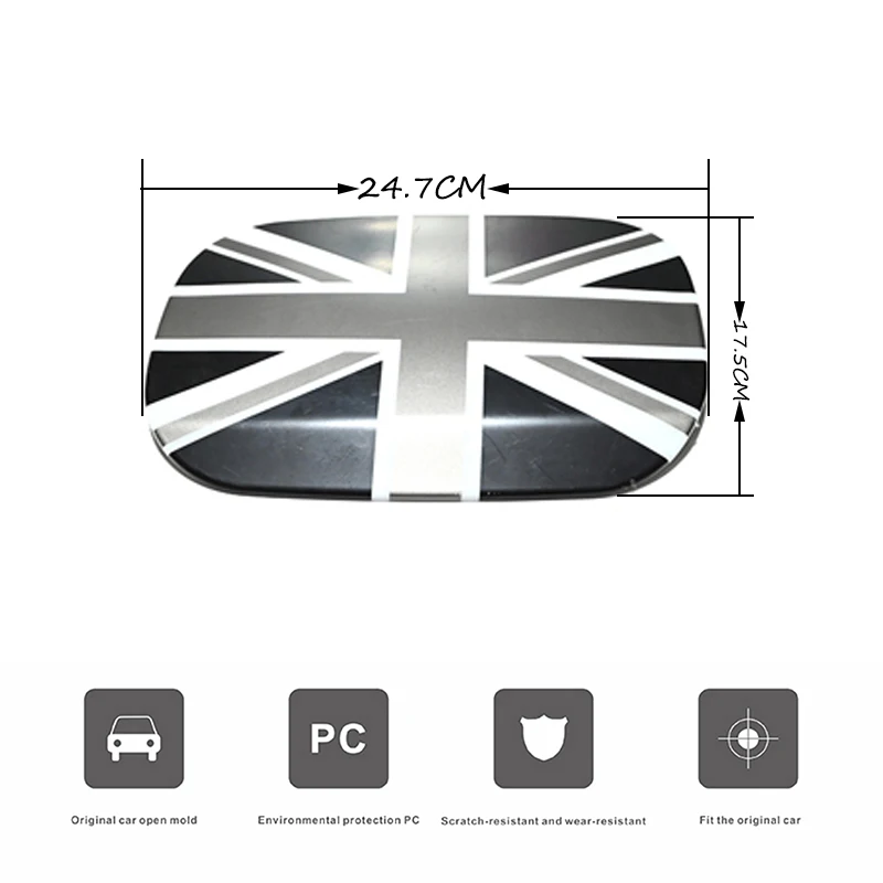 Grey Jack Fuel Tank Cap Decorative Cover Sticker For Mini Cooper JCW One Countryman F60  Car-styling Accessories
