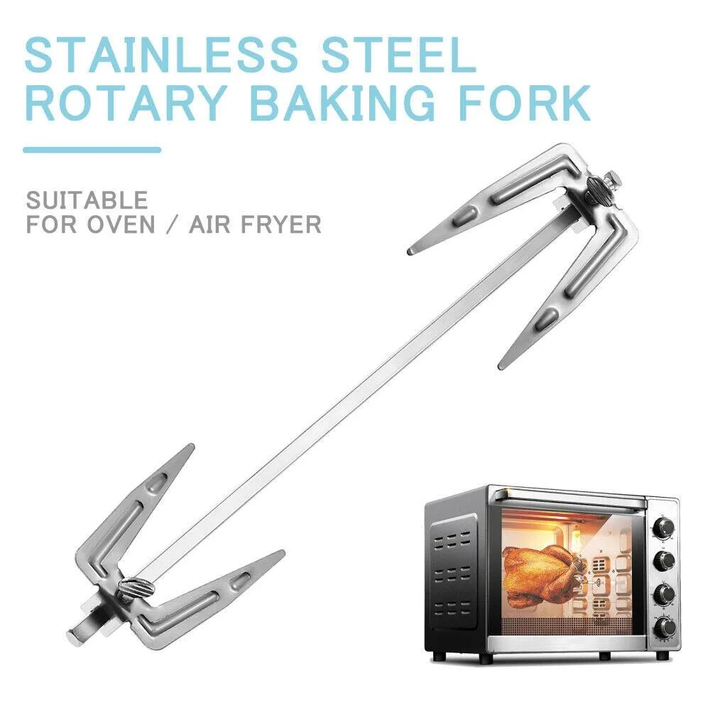 Rotating Grill Fork Barbecue Tool Oven Accessories Chicken Roasting Rack Stainless Steel Rustproof Air Fryer Fork Rotisserie