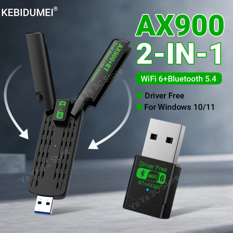 AX900 WIFI 6 USBアダプター Bluetooth 5.4 デュアルバンド 2.4G&5G 900Mbps ネットワークカード 802.11AX ミニワイヤレスカード ドライバー不要