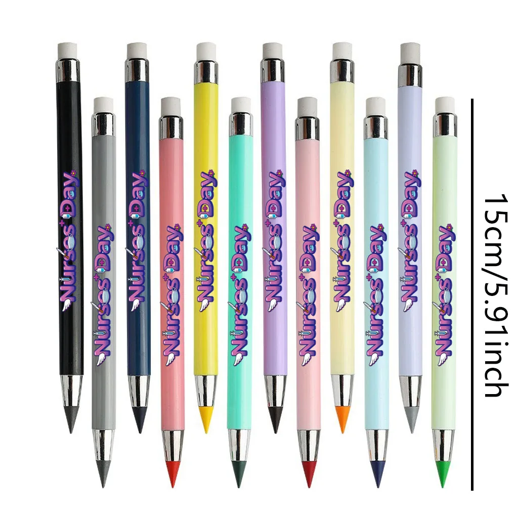 クリエイティブな医師・看護師記録用色鉛筆12本、削らない永遠の鉛筆、看護師の日ギフトペン