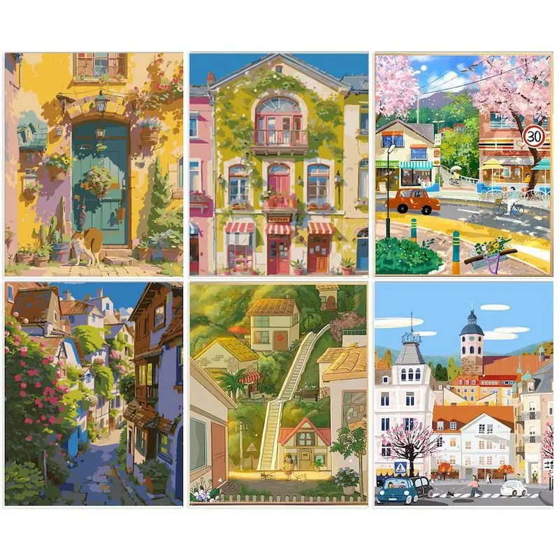 

CHENISTORY House Painting By Number Frameless Drawing On Canvas Gift Pictures By Numbers Acrylic Painting Numbers Home Decor