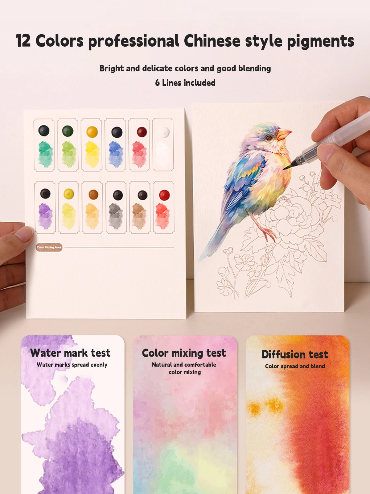 Kawaii Coloring Book with 12 Watercolor Set Korean Stationery Kids Stress Relief & Adults Art Therapy Doodle Cultural Supplies view 6
