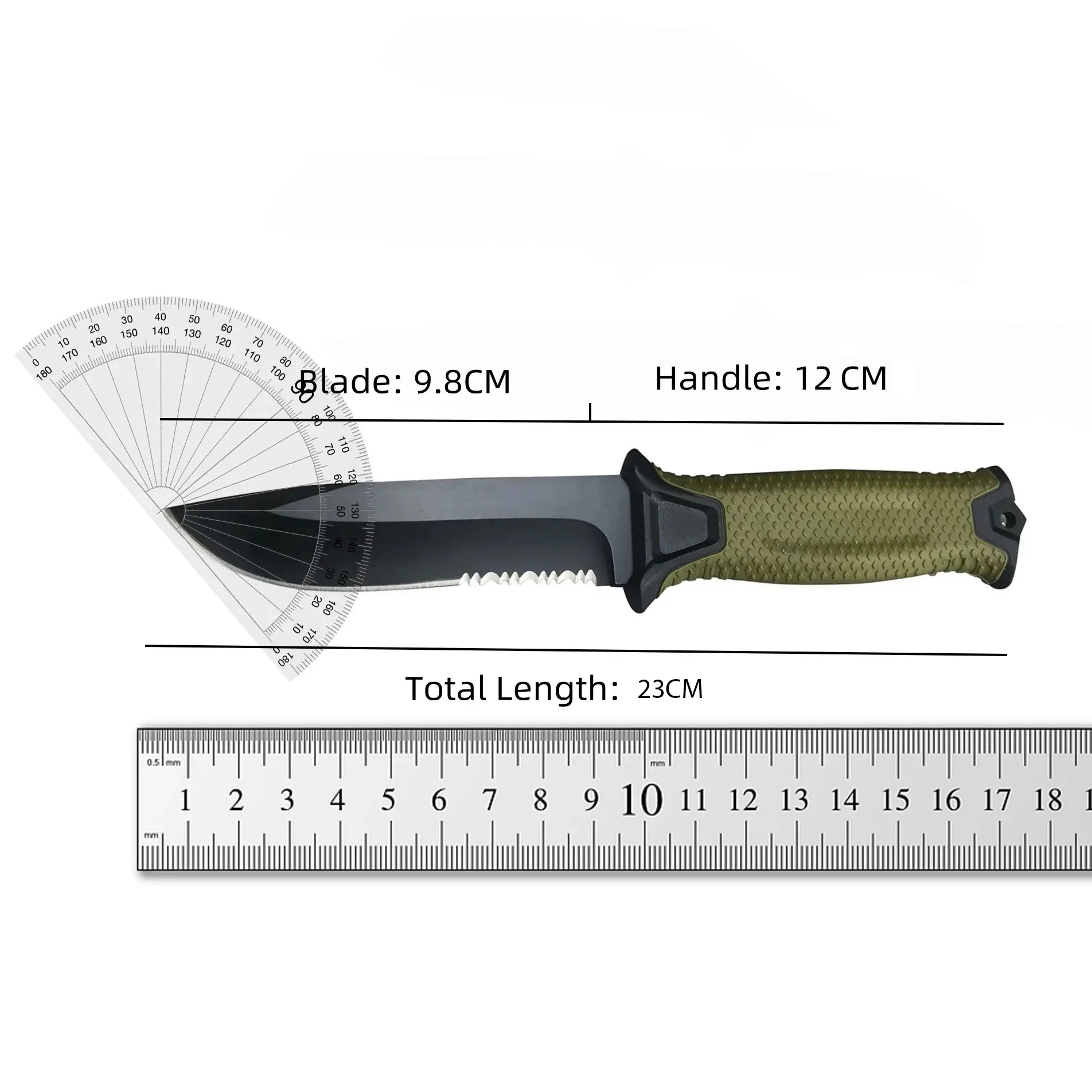 Tactical G1500 Gear Strongarm Survival Fixed Blade Knife with Nylon Sheath, Self Defense Outdoor Hunting Military Knives for Men