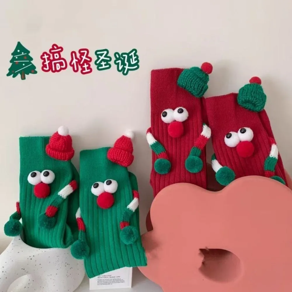 

1pc Women'S Christmas Socks Cute No Magnetic Middle Tube Cartoon Socks Middle Tube Socks Funny 여성양말 Gift