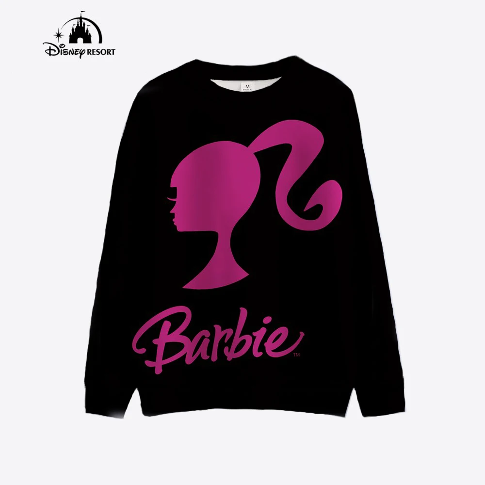 2024 Women\'s New Sweatshirt Sweatshirt Pullover Barbie Cartoon Spring and Autumn Casual Loose Printed Round Neck Top Gift