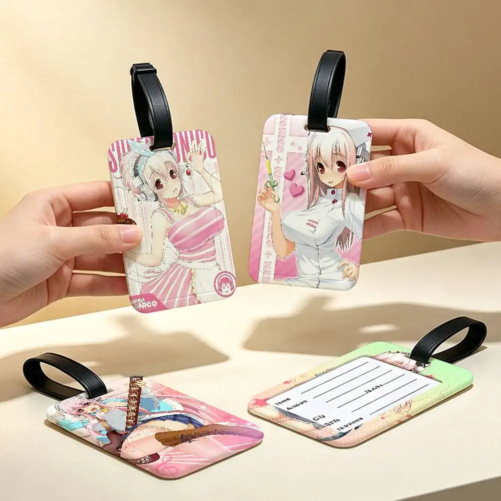 Cute sexy anime characters SUPER SONICO  PVC Anti lost Luggage Identifier Tag Removable Information Card Holder Baggage Tag