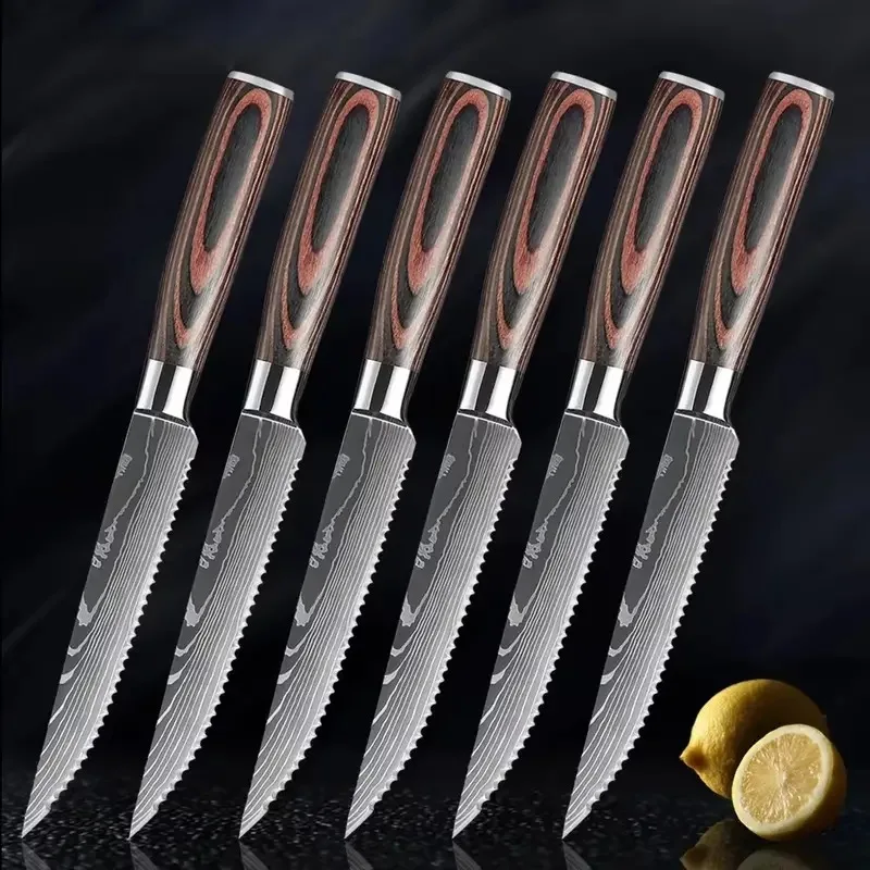 

Stainless Steel Steak Knife Meat Cleaver Slicing Knife Razor Sharp BBQ Picnic Cutter Utility Kitchen Paring Cutting Knife