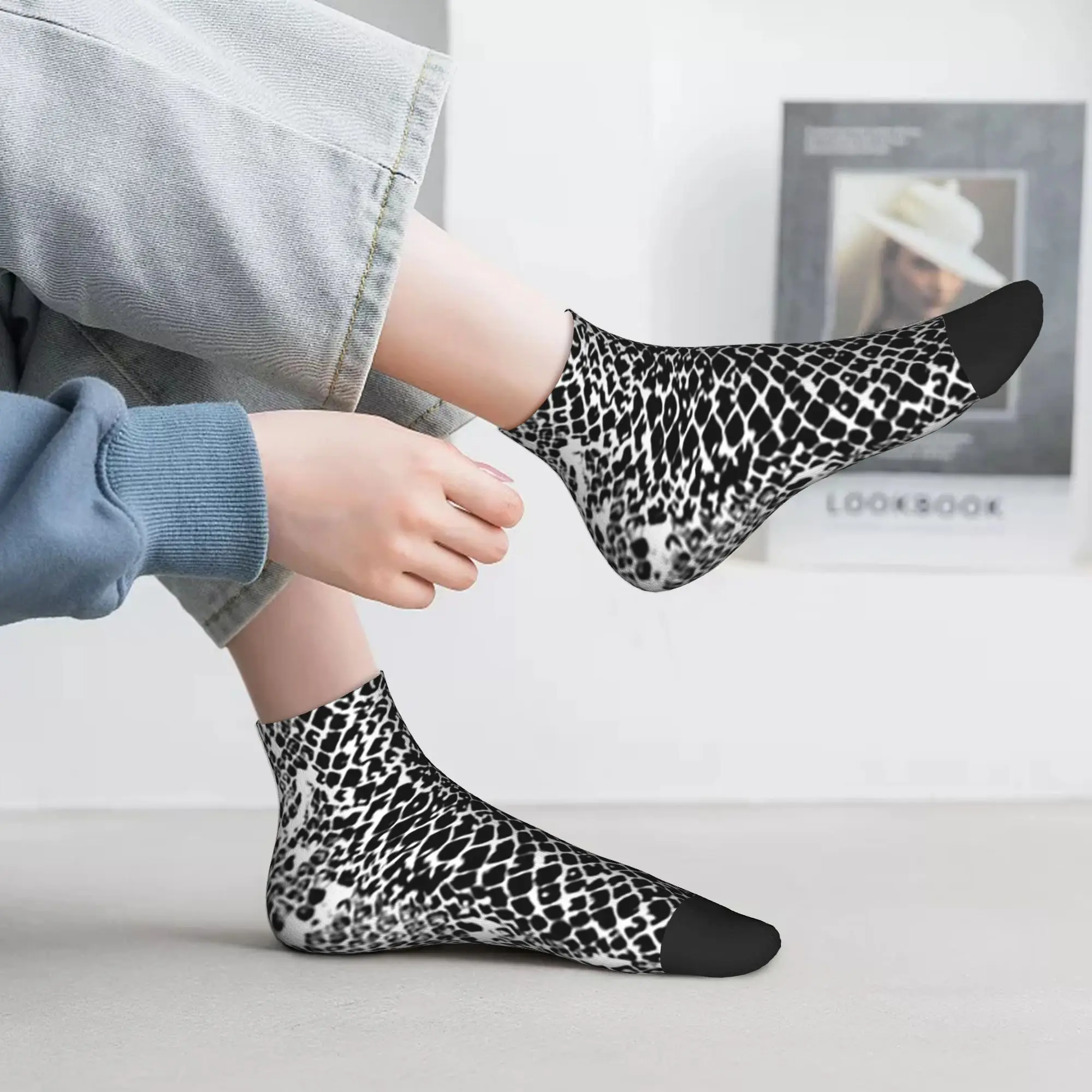 

Всесезонные носки со змеиной кожей и текстурой, супер мягкие носки в стиле Харадзюку, модные чулки для мужчин и женщин, рождественские подарки