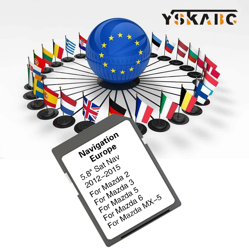 8GB AVN1 Units Navigation Navi SD Card Europe Britain Maps NVA-SD8110EU 2023/2024 Latest for Mazda 2 3 5 6 MX-5 Car GPS