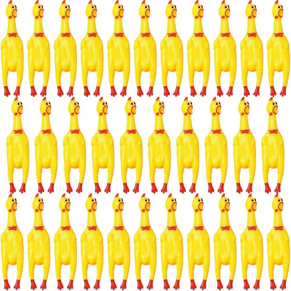 

12 Pack 12 Squeaky Rubber Chicken Toys for Dogs - Reduce Anxiety & Stress in Pets