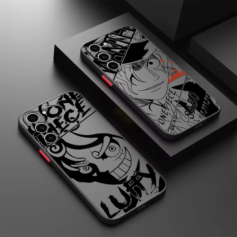 One Piece Luffy Cute Girl Frosted Translucent For Samsung A53 A52 A33 A32 A51 A71 A21S A13 A73 A50 A22 A12 5G Cover Phone Case