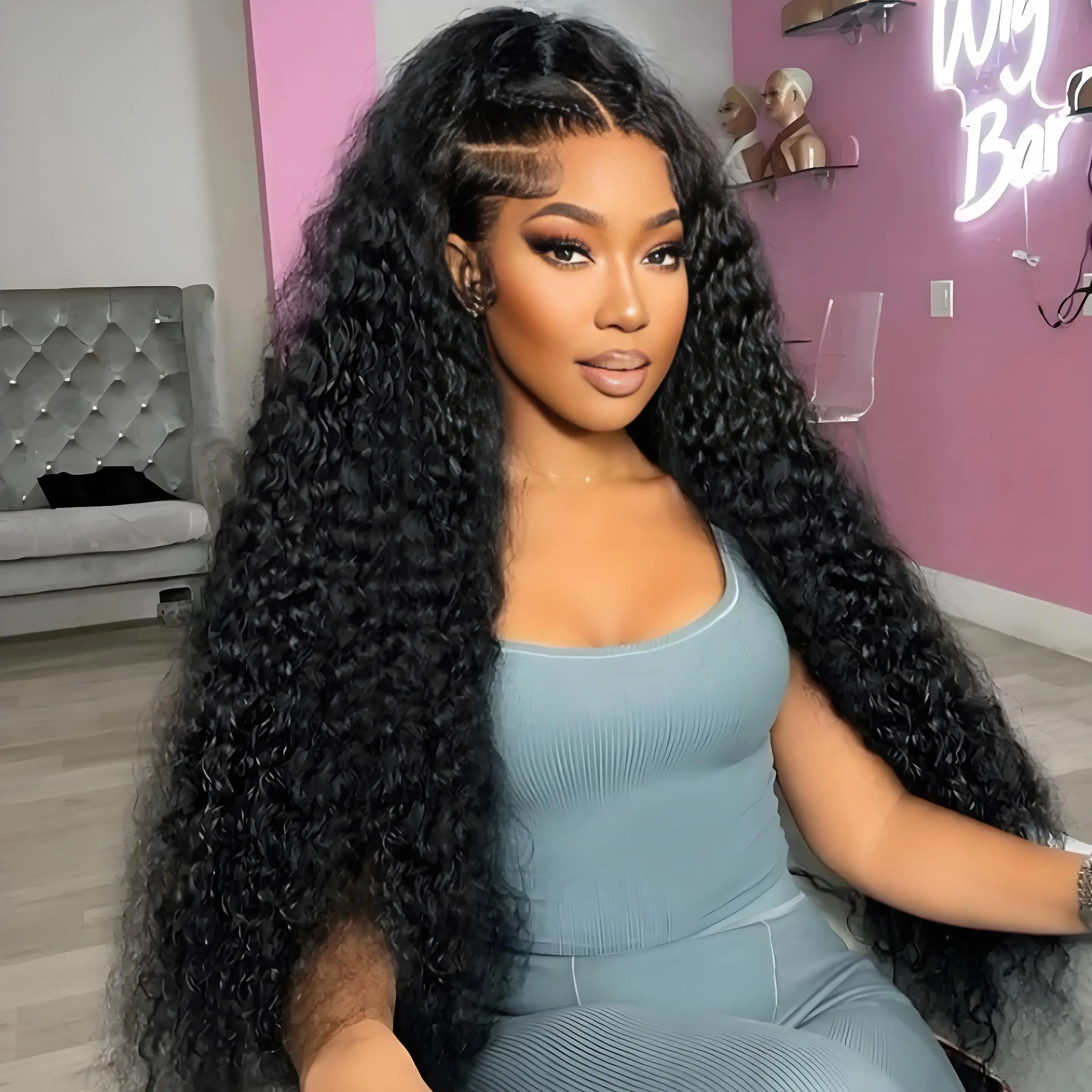 

Парик из натуральных волос с глубокой волной, плотность 250, 13x6, 13x4, HD прозрачный кружевной фронтальный парик, 44 дюйма, кудрявый, предварительно снятый с кружевной основы