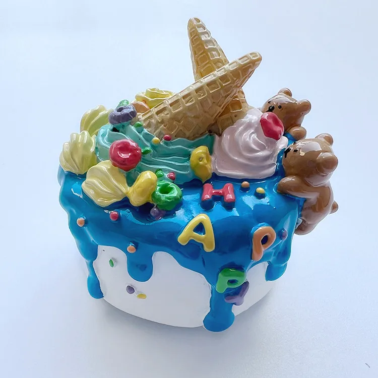 Hand-painted Strawberry Cream Ice Cream Cake 3D Fridge Magnets Souvenirs Refrigerator Magnetic Stickers Gift