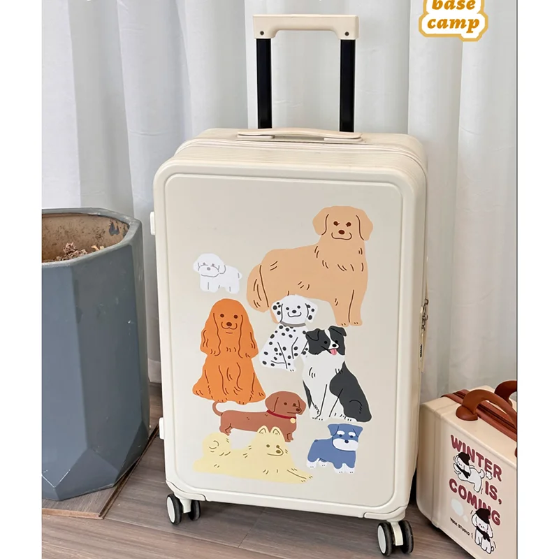 Original baby white puppy suitcase  trolley box Silent universal wheel durable and cute luggage 20/26