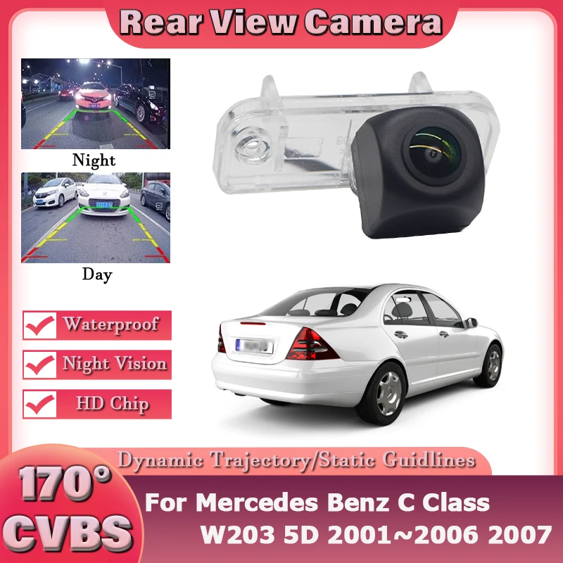 

Автомобильная камера заднего вида с объективом «рыбий глаз» звездного света для Mercedes Benz C Class W203 5D 2001 ~ 2007 парковочная камера ночного видения
