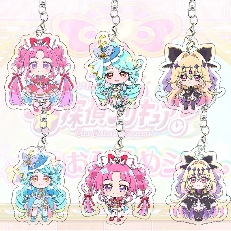 Star Detective Precure Mystique Eclair Arcana Shadow Taschenanhänger Anime Schlüsselanhänger Cartoon Sammel-Deko Mädchen Anhänger Geburtstagsgeschenk