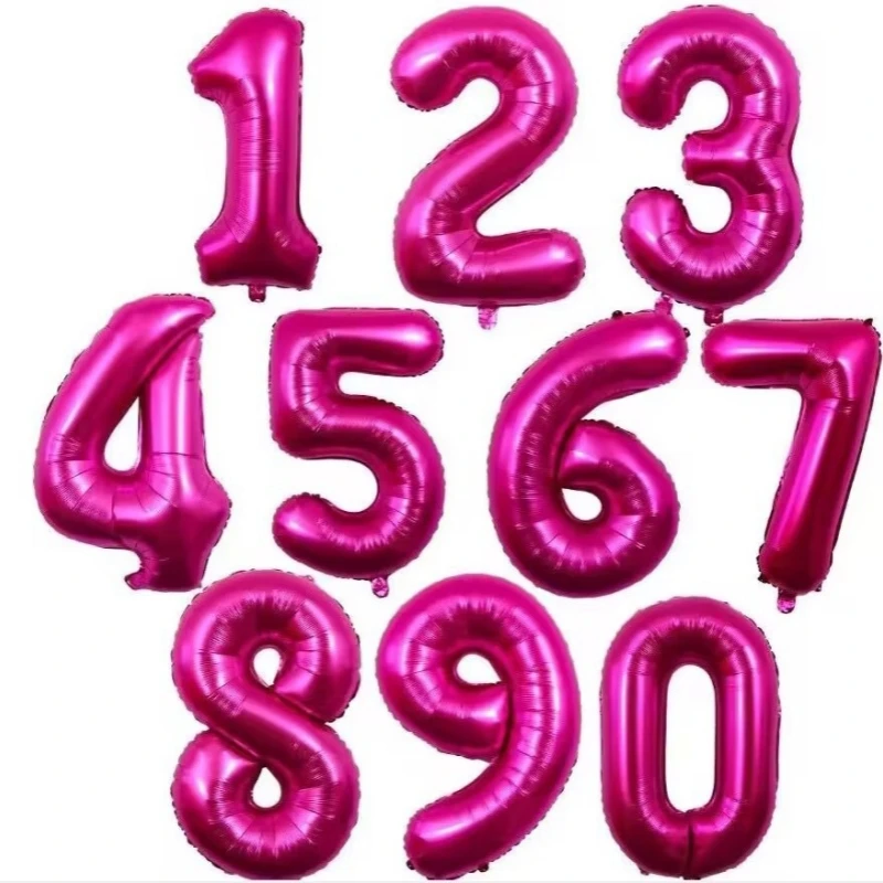 38pcs 80s 90s Retro Theme Radio Foil Balloons Set with 32inch Rose Red 0-9 Number 4D Disco Ball For Hip Hop Birthday Party Decor