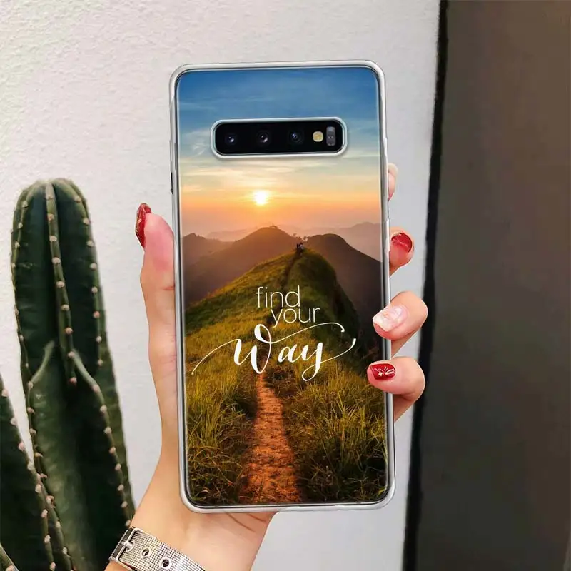 Travel Mountain Beach Proverb For Samsung Galaxy S24 S23 S21 S22 Ultra S10 Plus S20 FE Phone Case S10E S8 S9 + Housing Shell