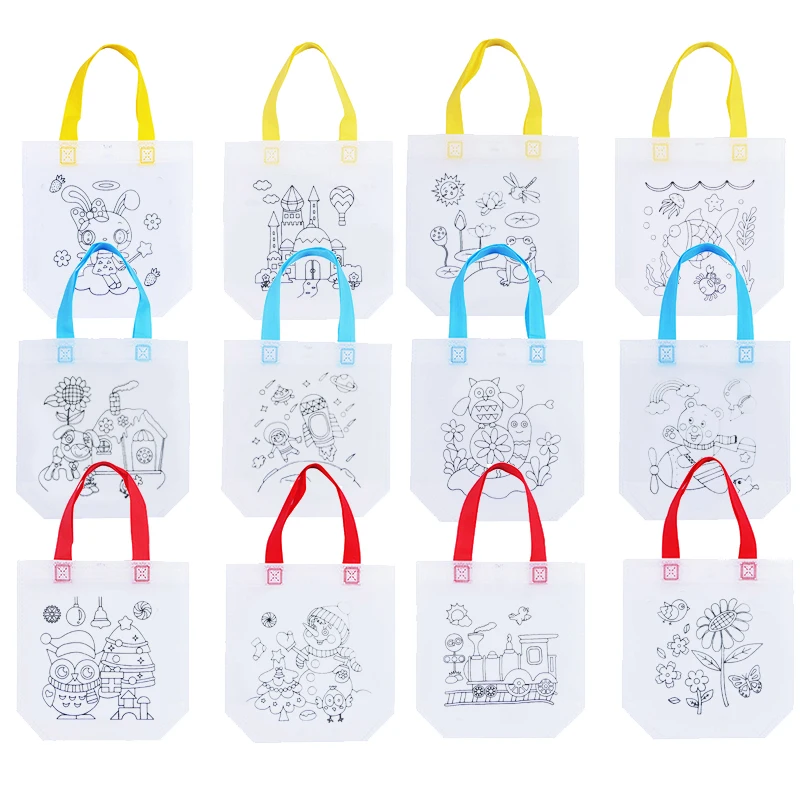 DIY Graffiti-Taschen mit Farbmarker, Malerei, Vlies-Geschenktüten für Kindergeburtstag, Mitbringsel, Piñata Füllstoff, Partyzubehör – Detail 5