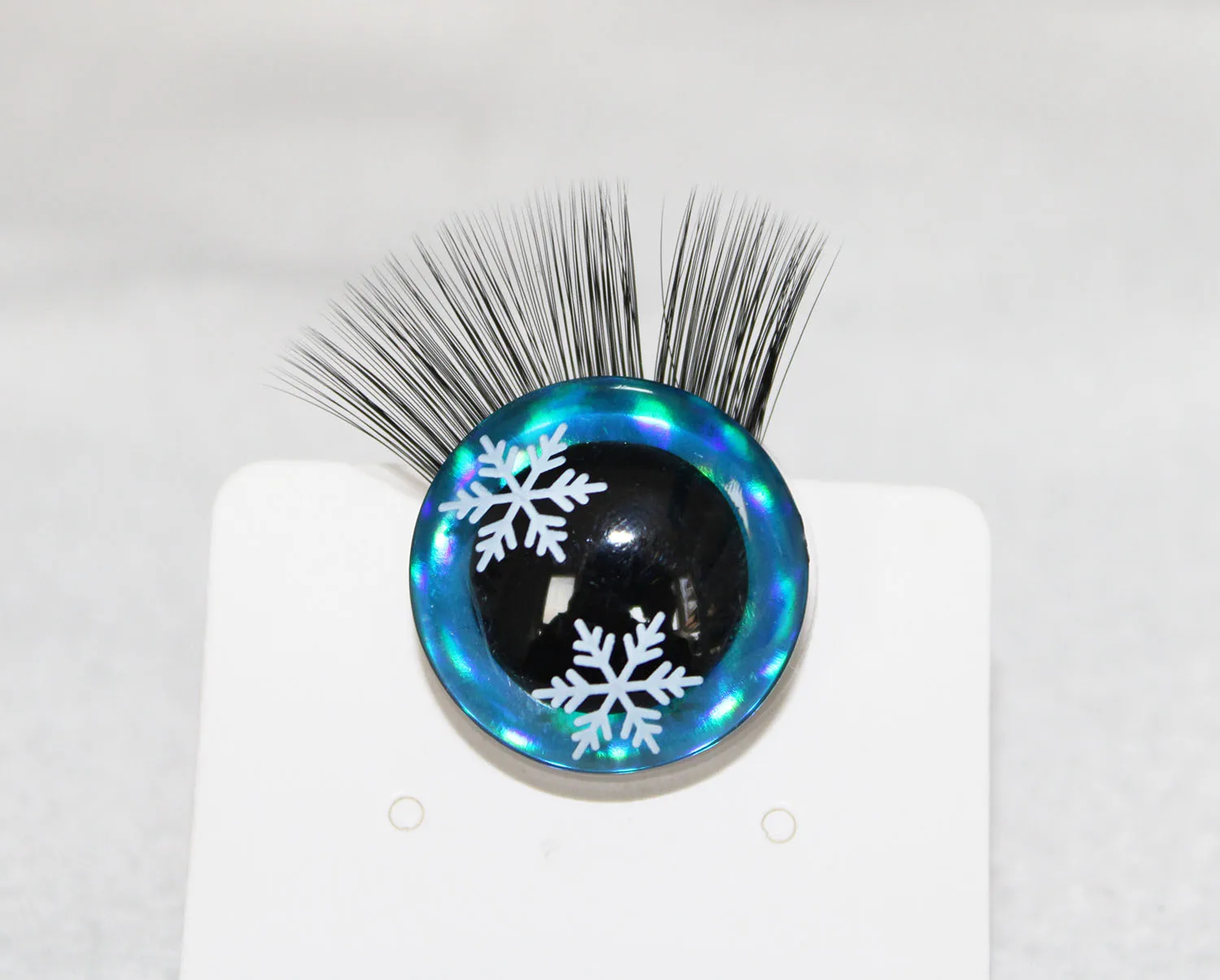 5pair/lot  new 9mm 12 14 16 18  20 25 30mm  clear 3D snow eyes glitter safety toy snow Doll eyes with  black eyelash tray-D12