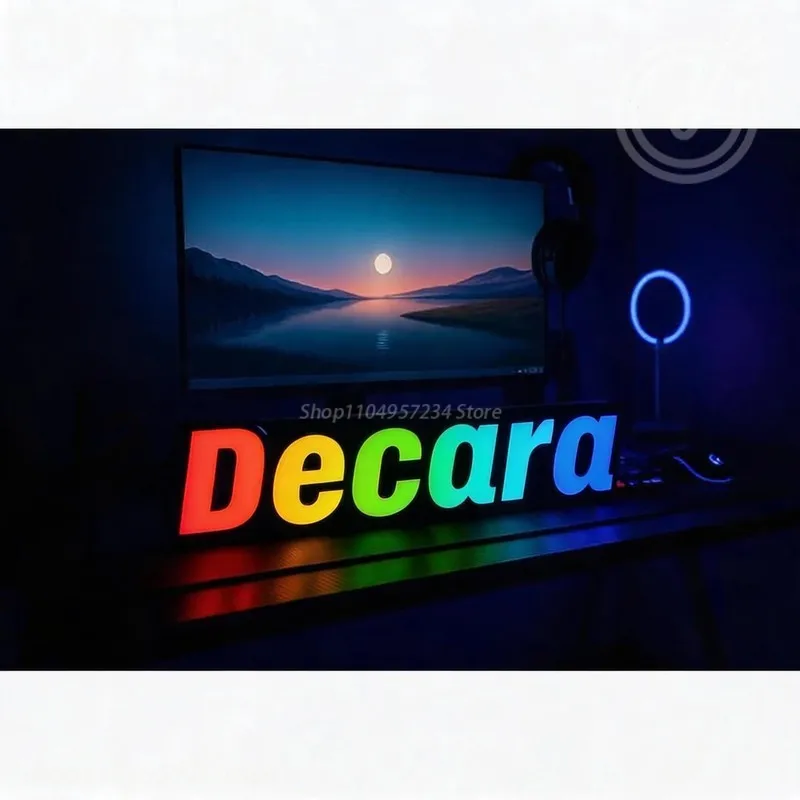 Custom LED Acrylic Logo Sign, Decora Metal Luminous Large Letters, Outdoor Advertising Label Signage for Business Store Display