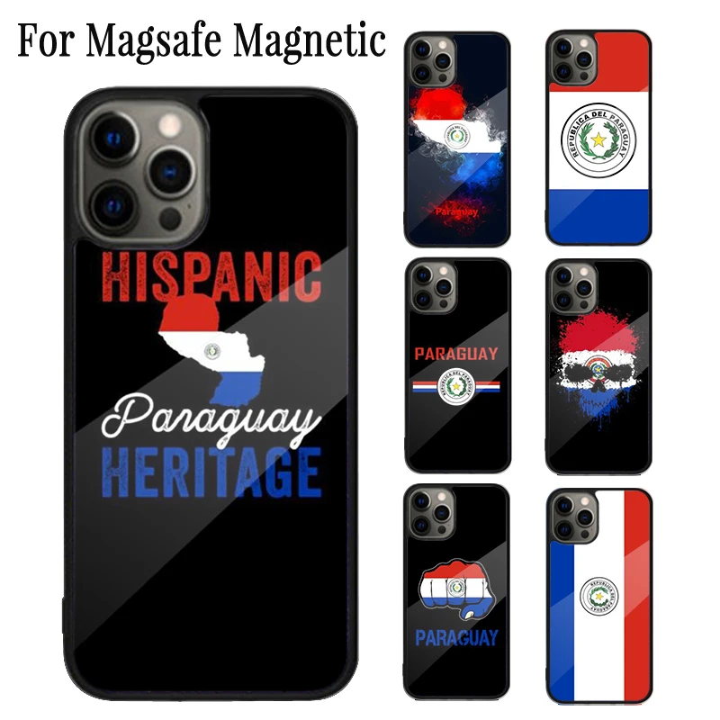 

Paraguay Flag Magnetic Phone Case Coque For iPhone 16 15 14 Plus 13 12 Mini 11 Pro Max Magsafe Wireless Charging Cover