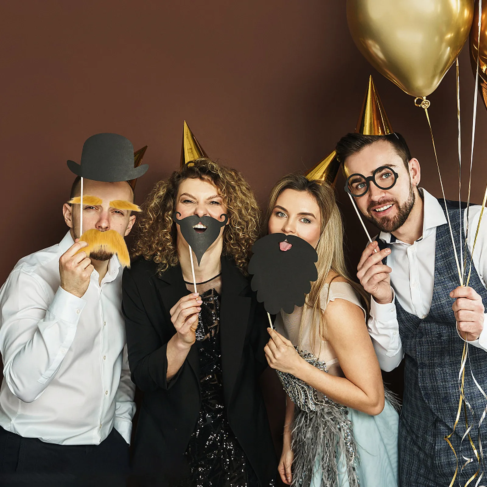 

1Set Funny Gentleman Beard Set Fake Mustache Eyebrow Cloth Cosplay Prop Party Carnival Performance Photo Makeup Accessory