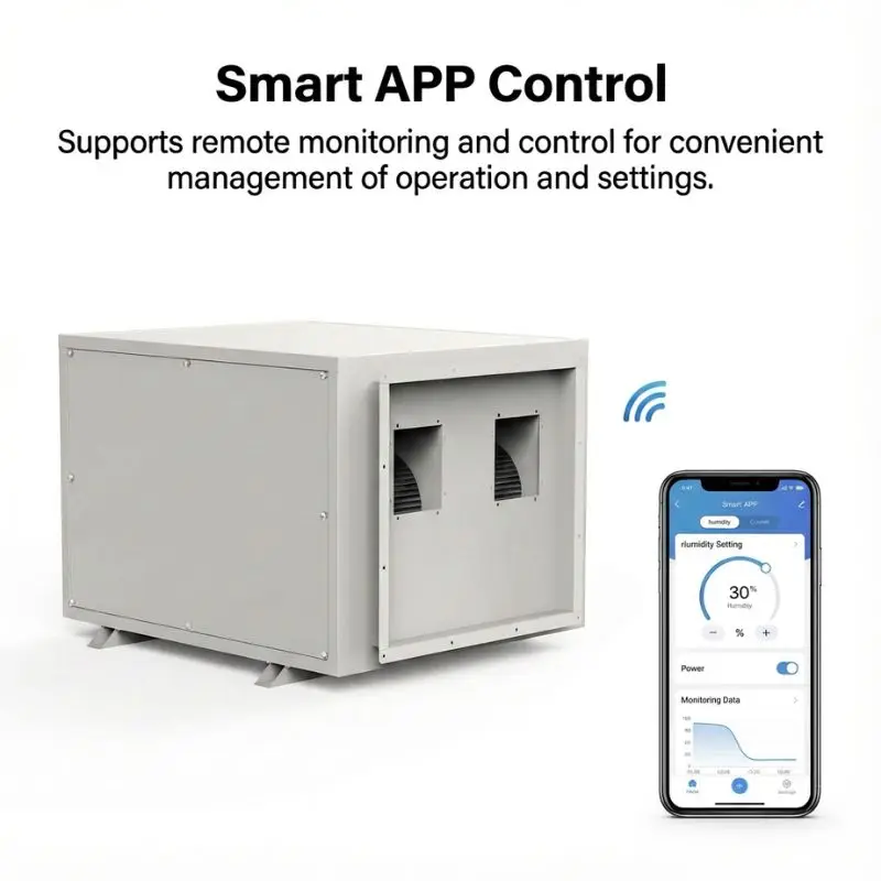 

Коммерческий потолочный осушитель воздуха 240 л/день для крытых бассейнов и аквапарков, с автоматическим дренажем