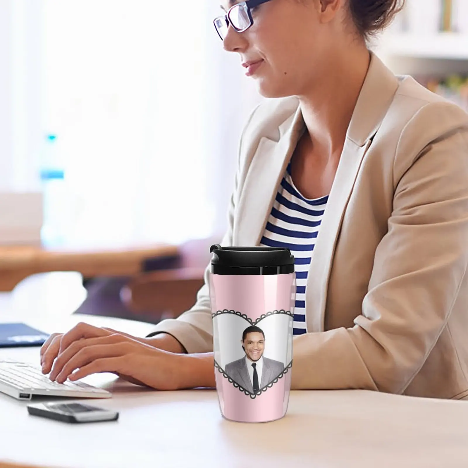 New trevor noah heart Travel Coffee Mug Cup Coffee Coffee Glasses Coffee Bottle Espresso Cup