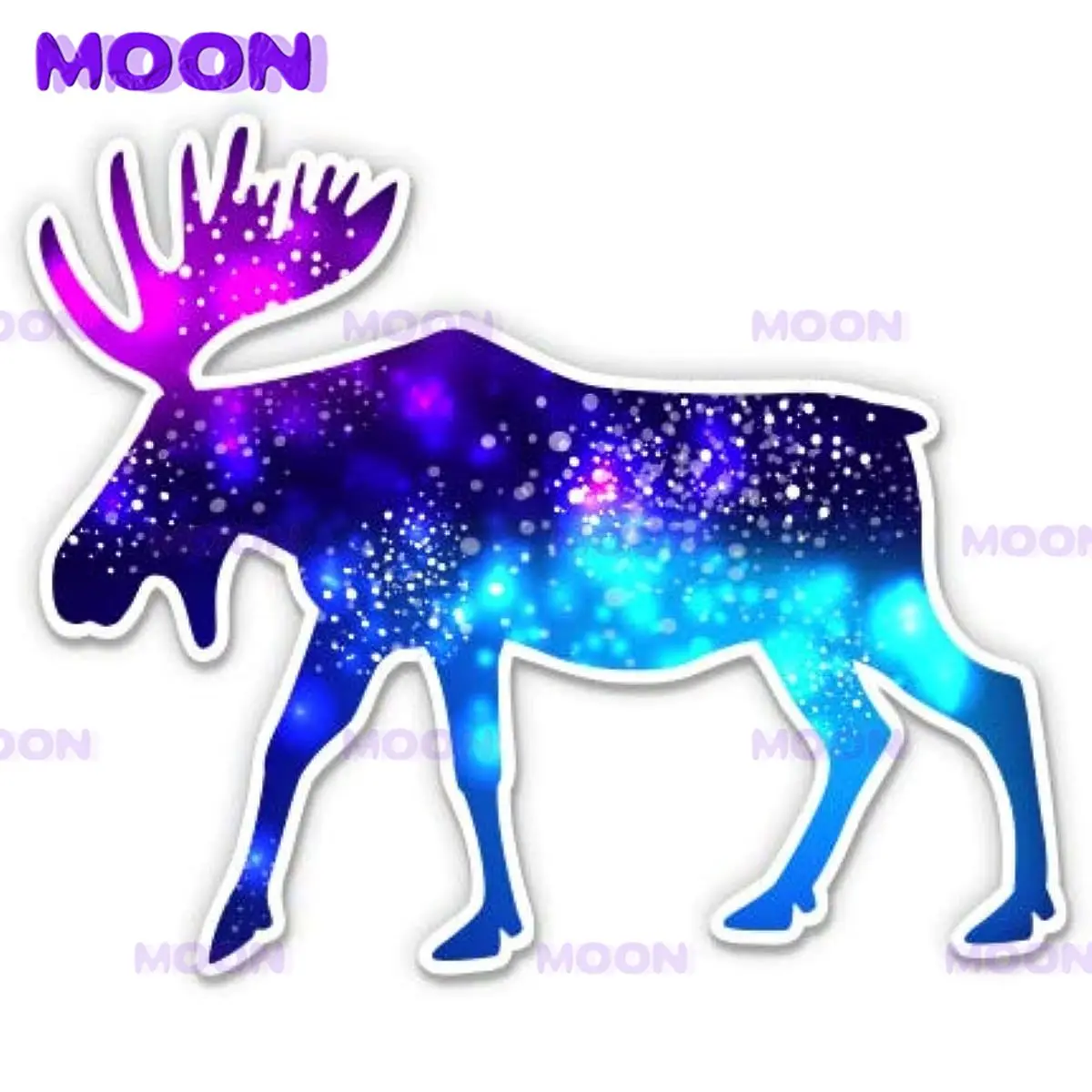 Cute Deer Baby Sparkling Celestial Beiguang Sky Colorful Vinyl Decal Waterproof Decal